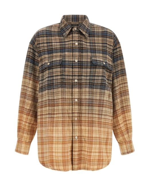 R13 Natural Plaid Shirt