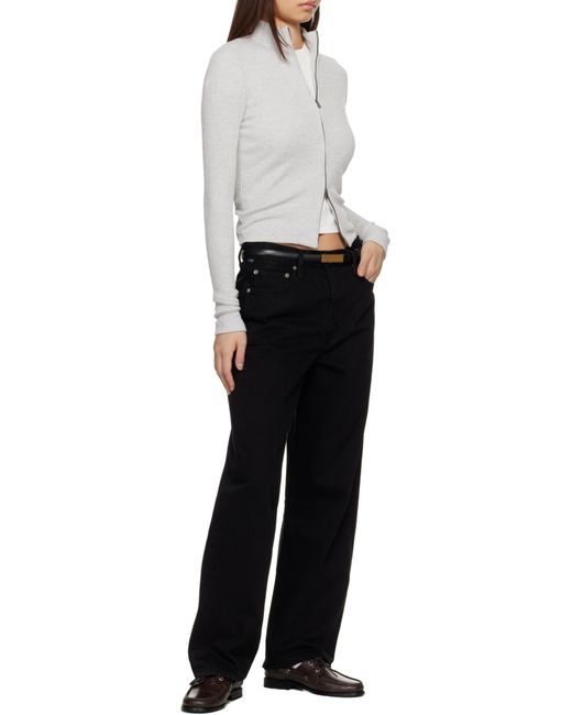 Citizens of Humanity Black Miro Long Mid-Rise Barrel-Leg Jeans