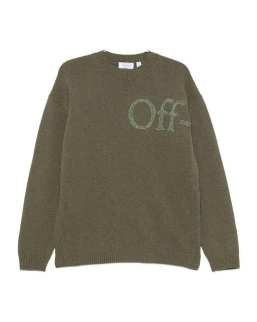 Off-White c/o Virgil Abloh Green Crew-Neck Knit Top for men