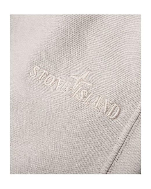 Stone Island Gray Logo Embroidered Sweatpants for men
