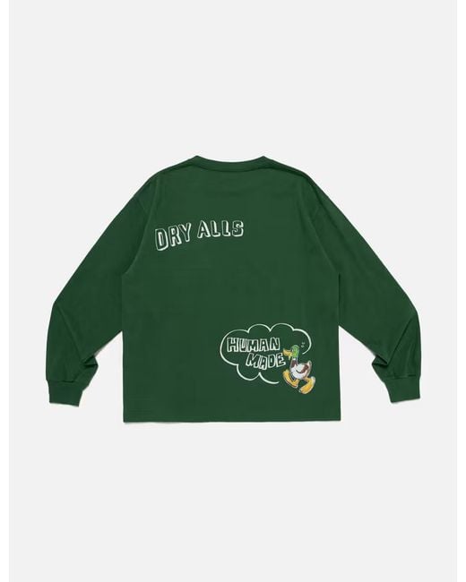 Human Made Green Long-Sleeved T-Shirt for men