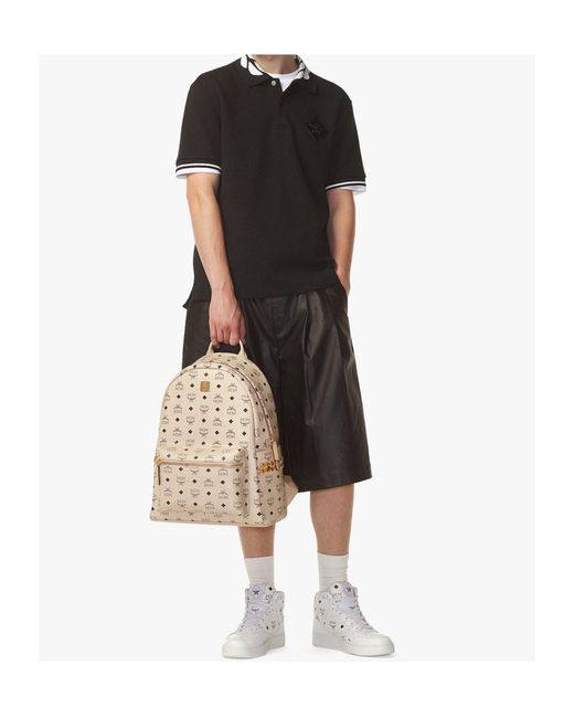MCM Natural Stark Side Stud Embellished Backpack