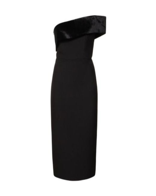 Roland Mouret Black Asymmetrical Stretch Dress