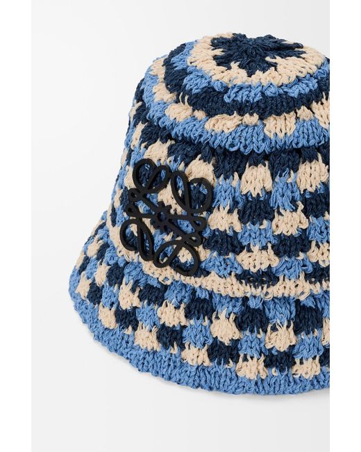 Loewe Blue Patch Crochet Bucket Hat for men