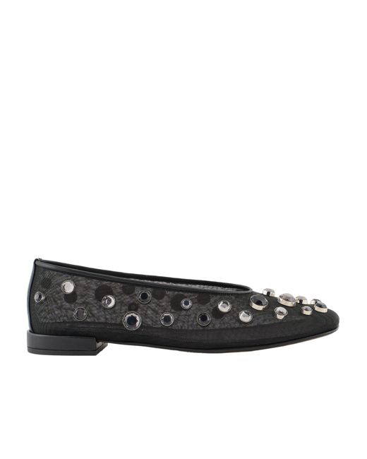 Giorgio Armani Black Square Toe Ballet Flats