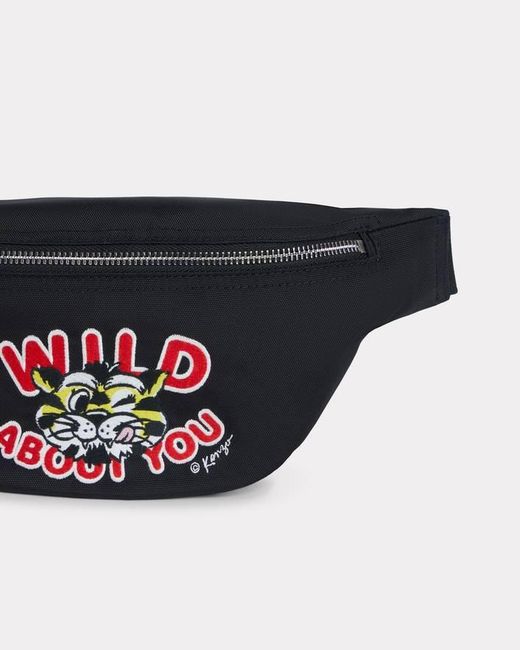 KENZO Black Wild Tiger Belt Bag for men