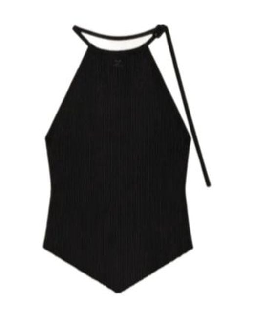 Courreges Black Courrèges Pointy Rib Knit Top