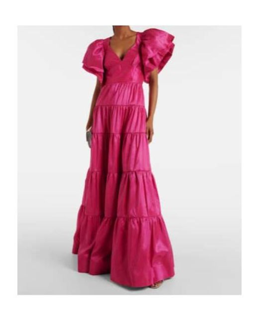 Rebecca Vallance Pink Niarah Puff-Sleeve Gown