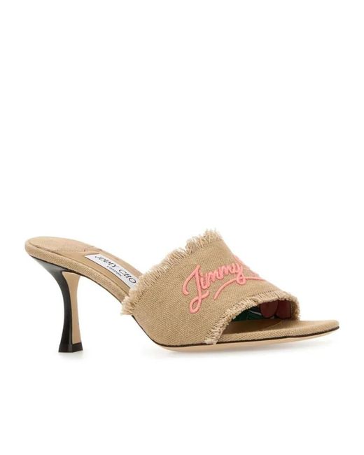 Jimmy Choo Natural Open-Toe High-Heeled Sandals