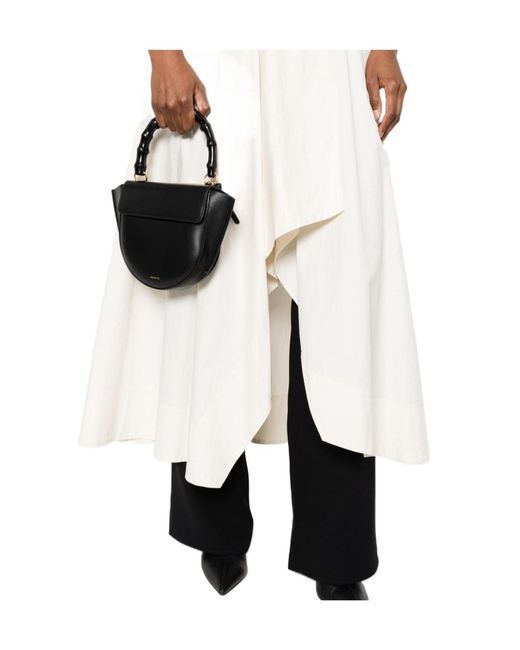 Wandler Black Bamboo Top Handle Mini Handbag