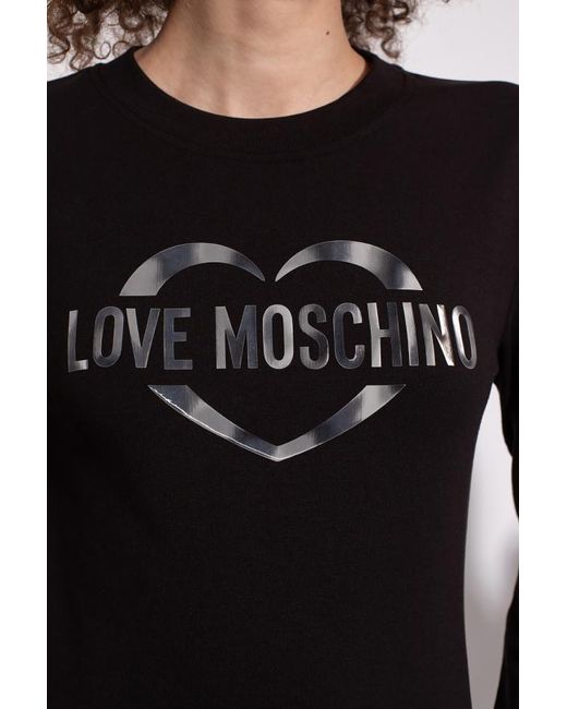 Moschino Black Logo Long-Sleeve Top