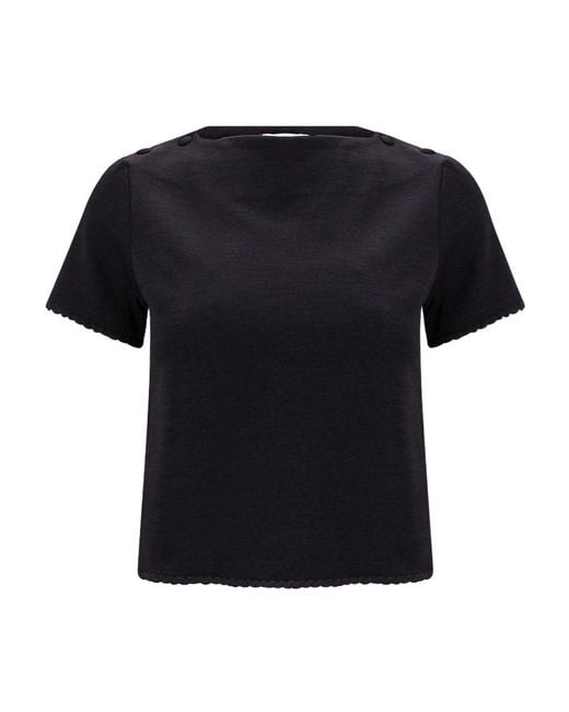 Thom Browne Black Embellished Hem T-Shirt