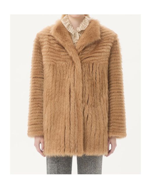 Valentino Brown Concealed Front Fastened Long-Sleeved Coat