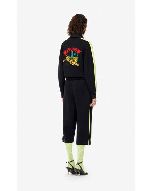 KENZO Black Bamboo Tiger Embroidered Blouson Jacket