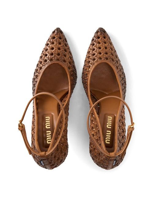 Miu Miu Brown Stiletto Court Shoes
