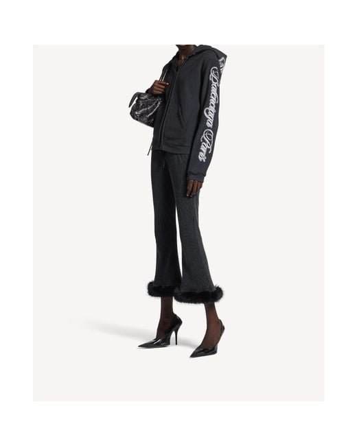 Balenciaga Blue Cursive Zip-Up Hoodie