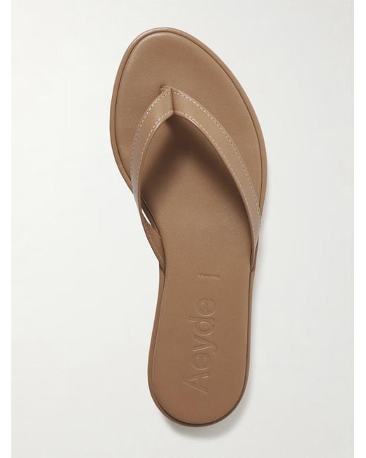 Aeyde Brown Melody Leather Flip-Flops