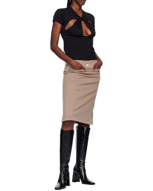 Courreges Black Block-Heeled Knee-High Boots