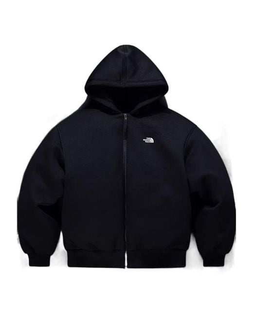The North Face Blue 'Leather Pack' Hooded Casual Jacket for men
