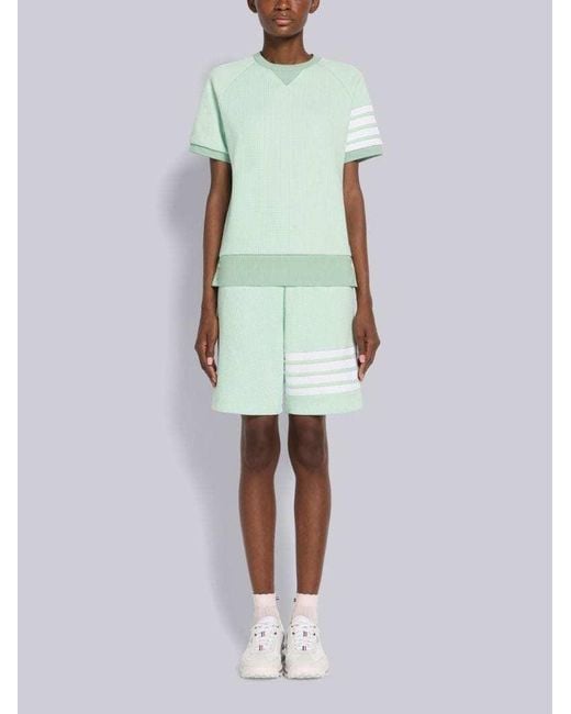 Thom Browne Green 4-Bar Stripe Crewneck T-Shirt