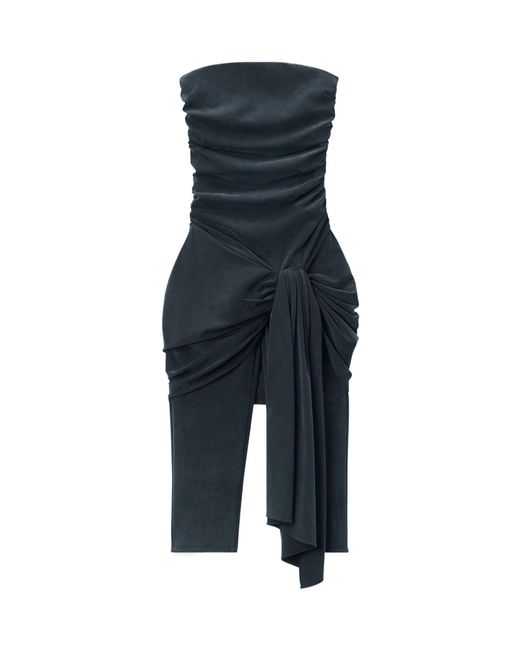 Alexander Wang Blue Off-Shoulder Layered Playsuit