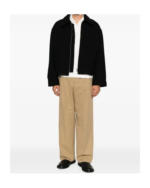 Studio Nicholson Black Zip-Up Spread-Collar Shirt Jacket for men