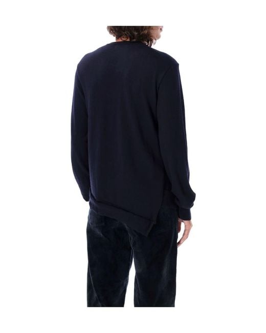Comme des Garçons Blue Round Neck Sweater for men