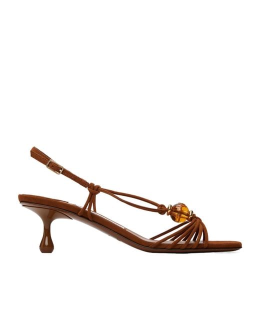 Jimmy Choo Brown Lova 50 High-Heeled Sandals