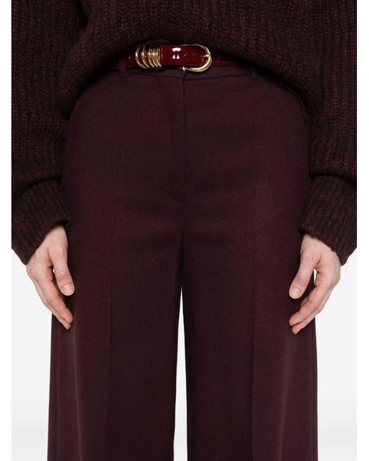 Joseph Purple Alana Pleated-Front Trousers
