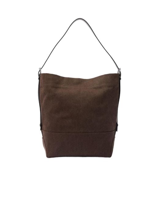 Lemaire Brown Logo-Detail Shoulder Bag for men