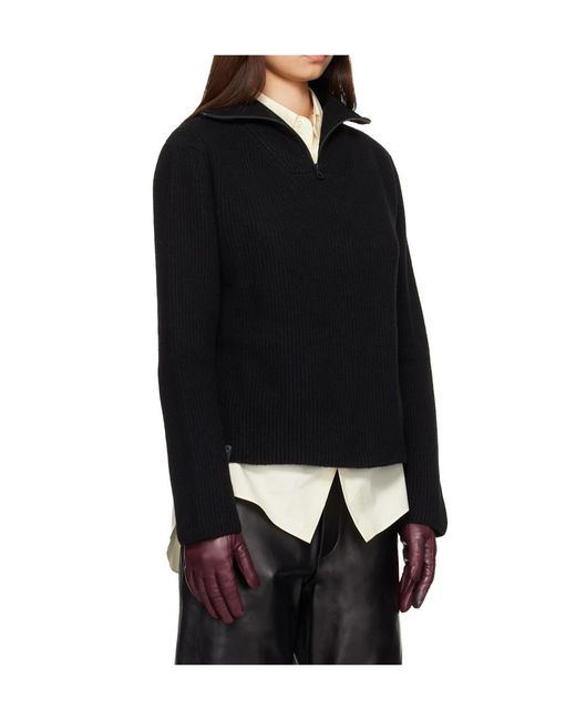 Mackage Black Gladys Knit Half-Zip Pullover Sweater