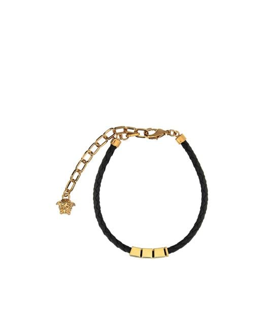 Versace Metallic Greca Braided Bracelet for men