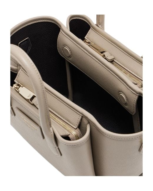 Emporio Armani Natural Small Shopper Bag With Palmellato Finish