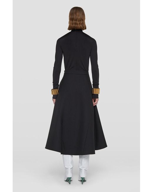 Jil Sander Black High-Neck Satin Top