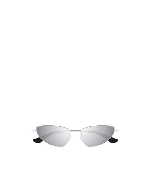 McQueen White Geometric Sunglasses