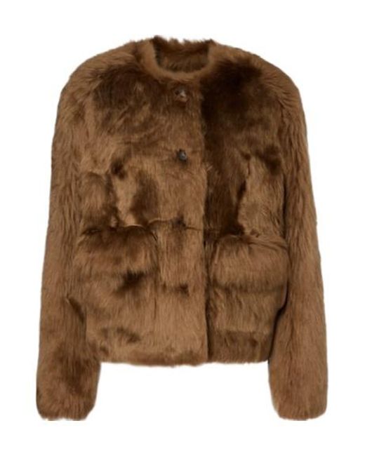 Altuzarra Brown Maury Faux-Fur Leather Jacket