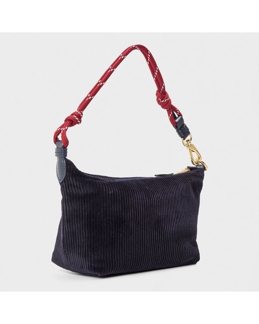 Miu Miu Blue Corduroy Mini Hobo Bag
