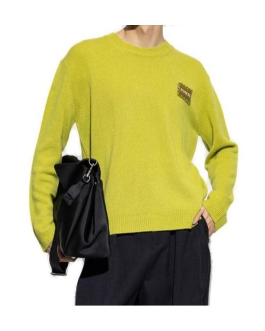 Marni Yellow Logo Patch Crewneck Jumper for men