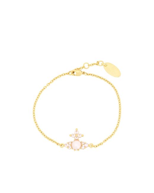 Vivienne Westwood White Feodora Orb Crystal-Embellished Bracelet
