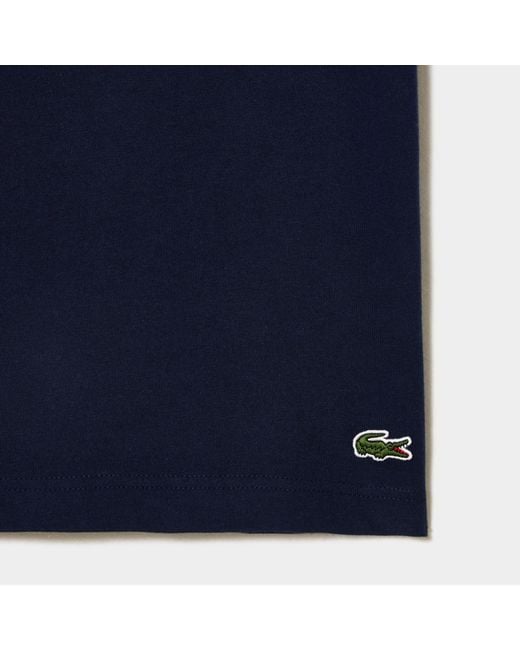 Lacoste Blue Cotton Shortsleeve Tshirt for men