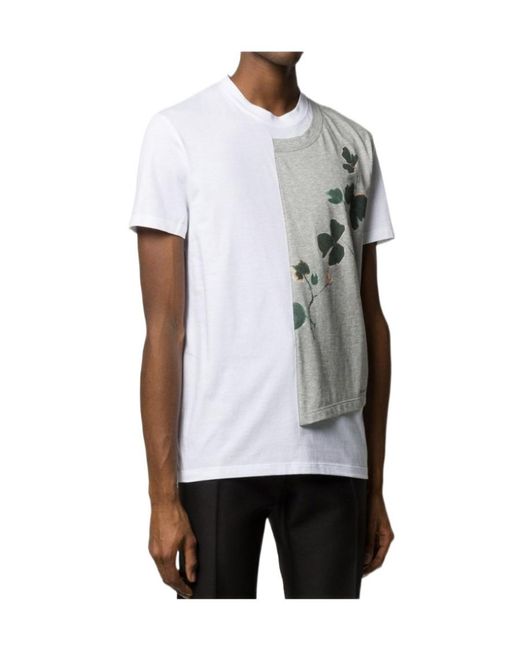 McQueen White Item O-Neck Short-Sleeved T-Shirt for men