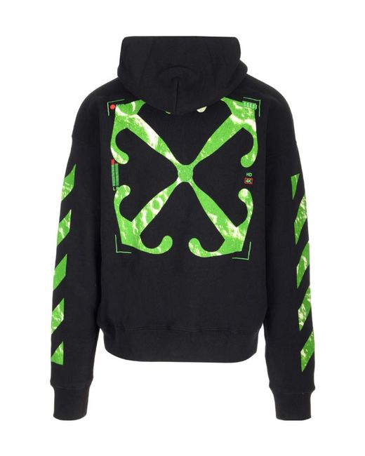Off-White c/o Virgil Abloh Blue Arrow-Motif Cotton Hoodie for men