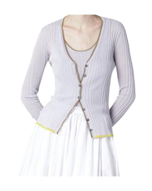 Roberto Collina Blue V-Neck Knitted Cardigan