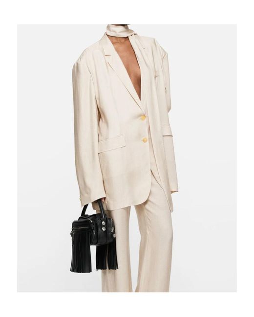 Acne Natural Single-Breasted Suit Jacket