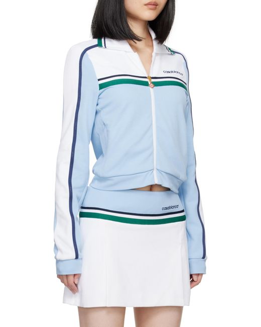 Casablanca Blue Contrast Lapel Casual Jacket