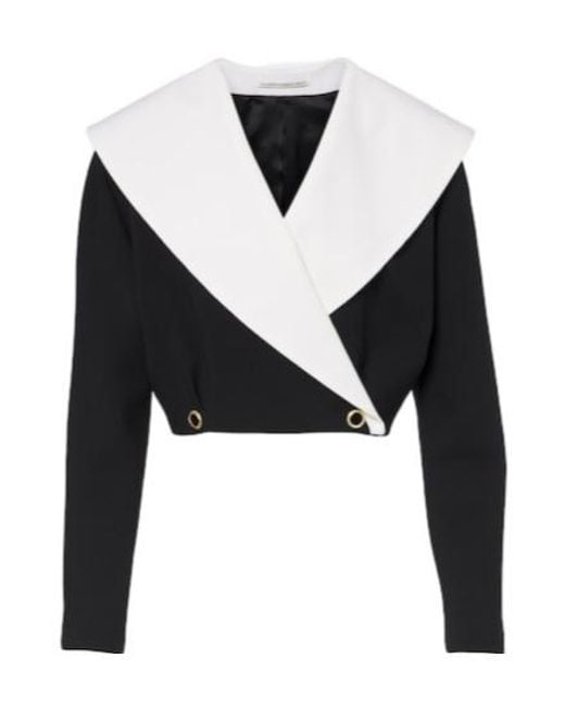 Alessandra Rich Black Double-Breasted Wool-Blend Coat