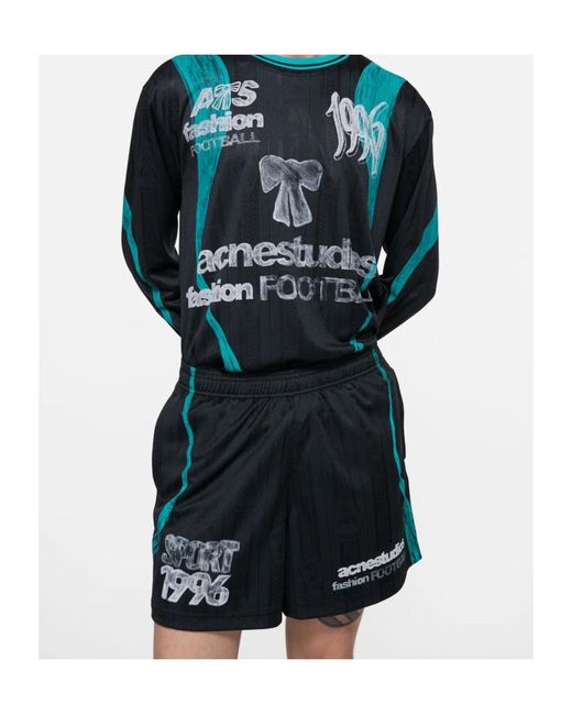 Acne Blue Casual Graphic Shorts