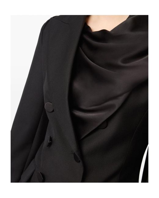 Nina Ricci Black Draped-Scarf Blazer