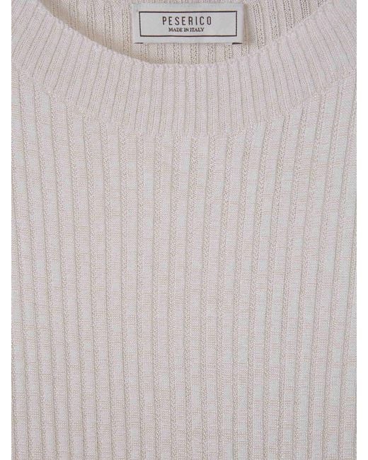 Peserico Gray Sleeveless Ribbed Top