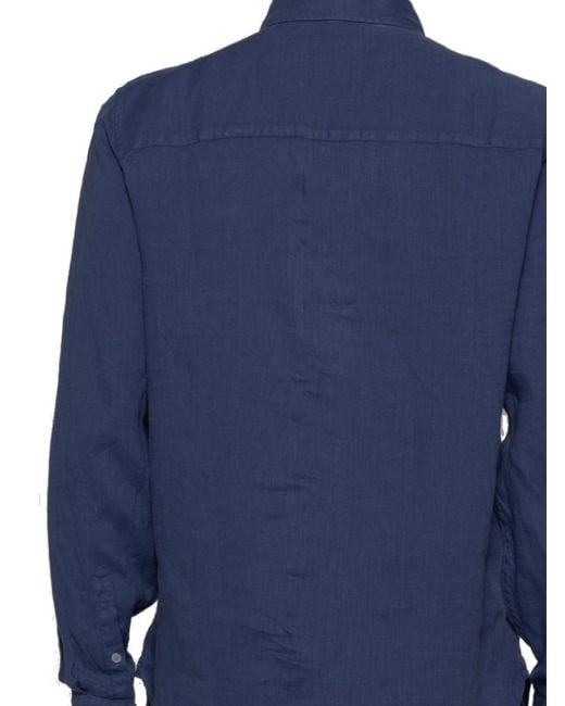 Ecoalf Blue Button-Down Long-Sleeve Shirt for men
